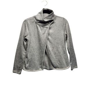 Old Navy Girls L10/12 Open Front Sweatshirt Shrug w/Pockets & Snap Neck Grey